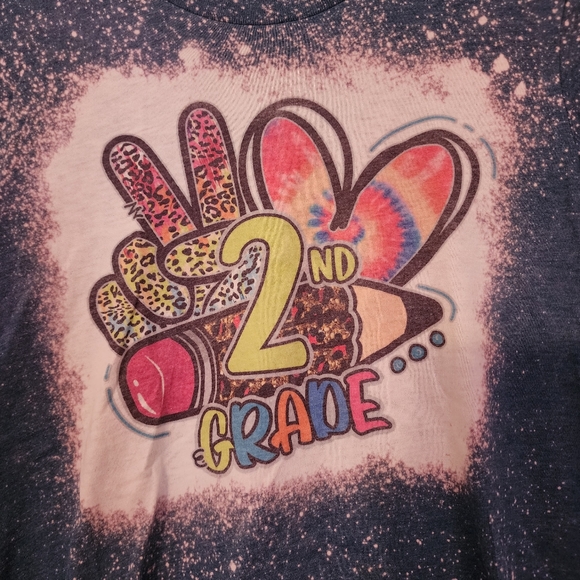 Custom-made Bella Canvas Bleached 2nd Grade Shortsleeve T-shirt. Size YS. - Picture 5 of 5
